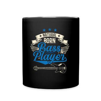 Le bassiste né musicien basse guitare basse - Mug uni - noir - Devant