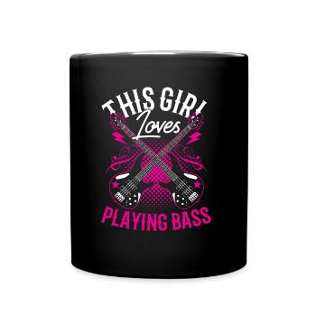 Cette fille adore jouer du bassiste - Mug uni - noir - Devant