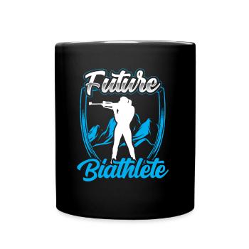 Zukünftiger Biathlet Sport Biathlon Biathletin - Tasse einfarbig - Schwarz - Vorne