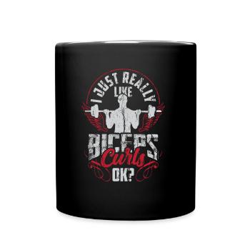 J’aime vraiment les muscles des biceps - Mug uni - noir - Devant