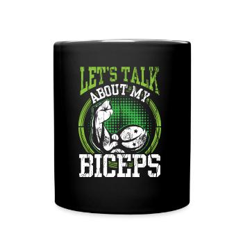 Parlons de mon entraînement de boucles musculaires biceps - Mug uni - noir - Devant