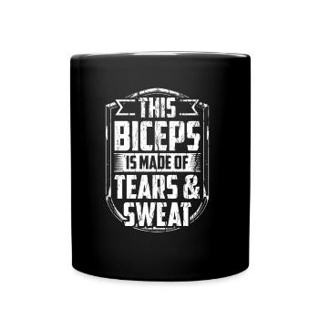 Dieser Bizeps Ist Aus Tränen Und Schweiß Gemacht - Tasse einfarbig - Schwarz - Vorne