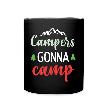 Camper auf dem Weg zum Camp - Tasse einfarbig - Schwarz - Vorne