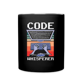 Code Whisperer Programmer Coding Coder - Full Colour Mug - black - Front