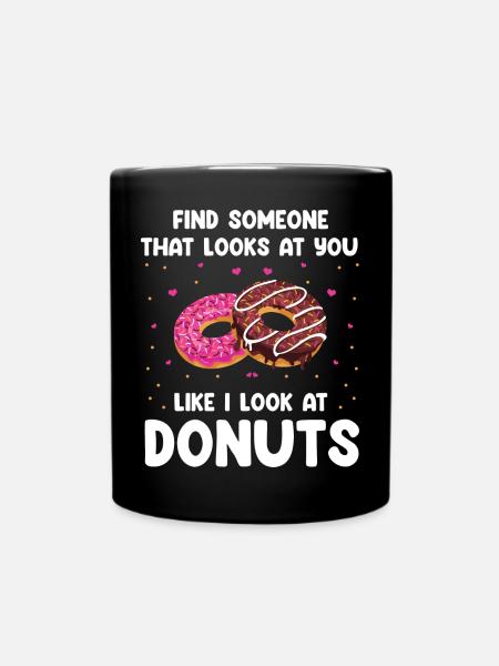 Donuts Love Design - Tasse einfarbig - Schwarz