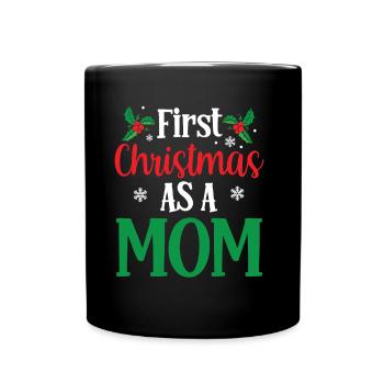 Das Erste Weihnachten Als Mutter Familie Schwanger - Tasse einfarbig - Schwarz - Vorne