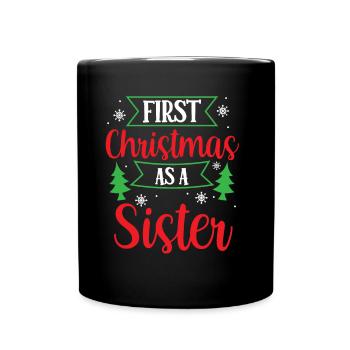 Premier Noël en tant que sœur de famille enceinte - Mug uni - noir - Devant