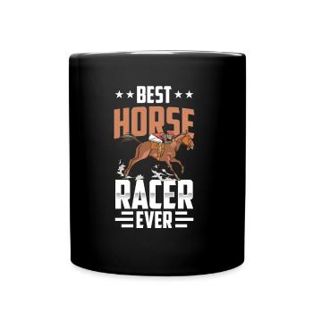 Bester Pferderennen Reiter Aller Zeiten Pferd - Tasse einfarbig - Schwarz - Vorne