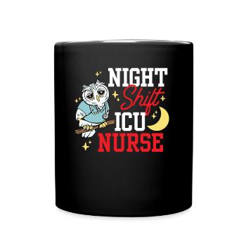 Nachtschicht Intensivkrankenschwester Intensiv - Tasse einfarbig - Schwarz - Vorne