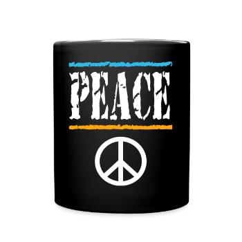 Retro Peace Vibes Tee - Full Colour Mug - black - Front