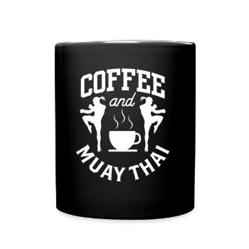 Kaffee Und Muay Thai Kampfsport Kampf Kämpfer - Tasse einfarbig - Schwarz - Vorne