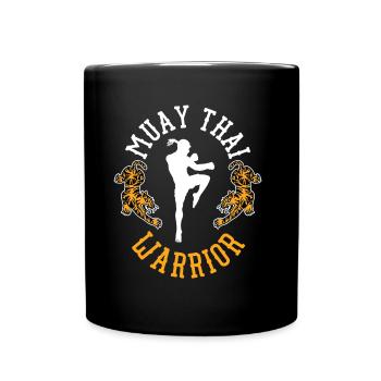 Muay Thai Krieger Kampfsport Kampf Kämpfer - Tasse einfarbig - Schwarz - Vorne