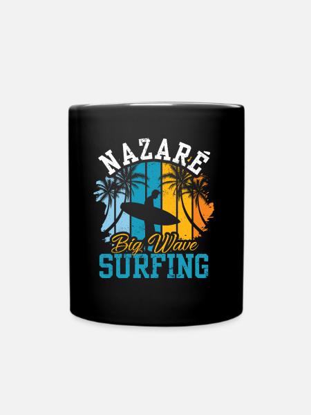 Nazaré Big Wave Surfing Vagues Surfer Surfing - Mug uni - noir
