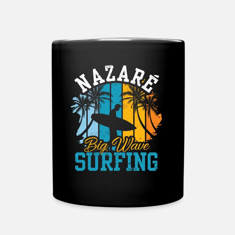 Nazaré Big Wave Surfing Vagues Surfer Surfing - Mug uni - noir