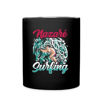 Nazaré Surf Vagues Surfer Surf - Mug uni - noir - Devant