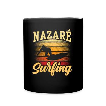 Nazaré Surfing Surfer Surf Vagues - Mug uni - noir - Devant