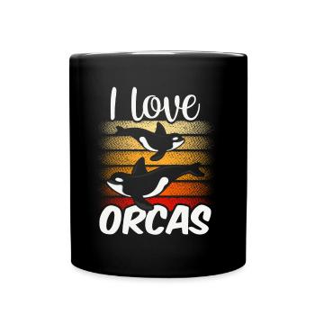 I love orcas shooters whale orca sea - Full Colour Mug - black - Front