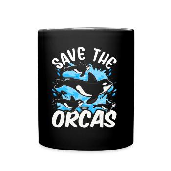 Rettet Die Orcas Orca Schützen Meer Wal - Tasse einfarbig - Schwarz - Vorne