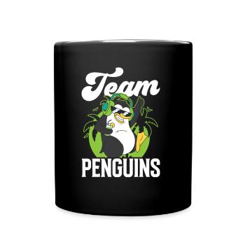 Team Pinguine Liebhaber Süß Pinguin Tier - Tasse einfarbig - Schwarz - Vorne