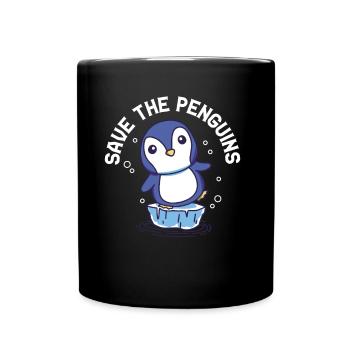 Rettet Die Pinguine Süß Pinguin Tier Liebhaber - Tasse einfarbig - Schwarz - Vorne