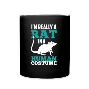 Je suis un rat en costume humain - Mug uni - noir - Devant
