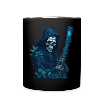 Faucheuse avec pipe d’herbe - Mug uni - noir - Devant