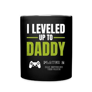 Level Up Daddy Gaming Shirt - Tasse einfarbig - Schwarz - Vorne