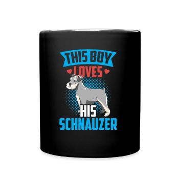 Ce garçon aime ses Schnauzer Schnauzers - Mug uni - noir - Devant