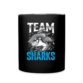 Team Sharks Shark Diving Shark Shark Shark Tooth - Full Colour Mug - black - Front