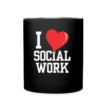 Ich Liebe Sozialarbeit Ausbildung Sozialarbeiter - Tasse einfarbig - Schwarz - Vorne