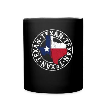Texaner Sprüche Texas Stolz Texanisch - Tasse einfarbig - Schwarz - Vorne
