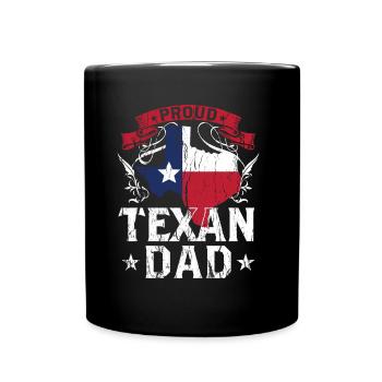 Stolzer Texanischer Vater Stolz Texas Texaner - Tasse einfarbig - Schwarz - Vorne