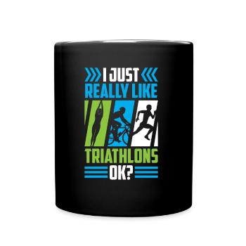J’aime vraiment les triathlons, les sports de triathlon - Mug uni - noir - Devant
