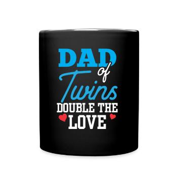 Vater Von Zwillingen Doppelte Liebe Zwilling - Tasse einfarbig - Schwarz - Vorne