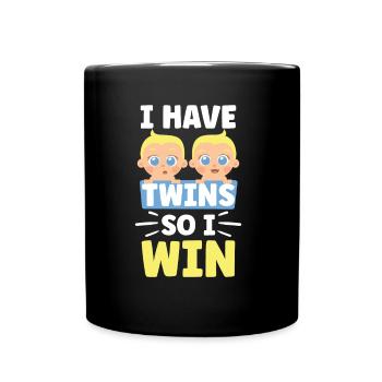 Ich Habe Zwillinge Also Gewinne Ich Zwilling - Tasse einfarbig - Schwarz - Vorne