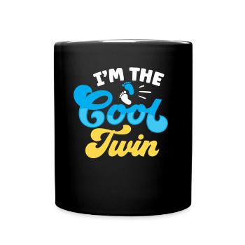 I'm the cool twin humor twins funny - Full Colour Mug - black - Front