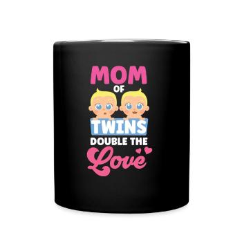 Mutter Von Zwillingen Doppelte Liebe Zwilling - Tasse einfarbig - Schwarz - Vorne