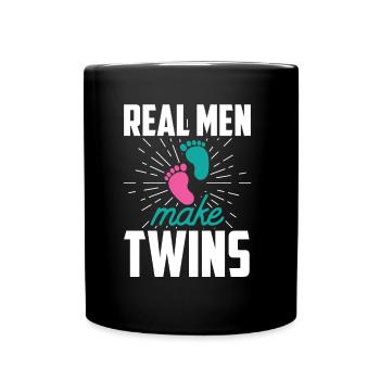 De vrais hommes font de l’humour des Gémeaux un jumeau - Mug uni - noir - Devant