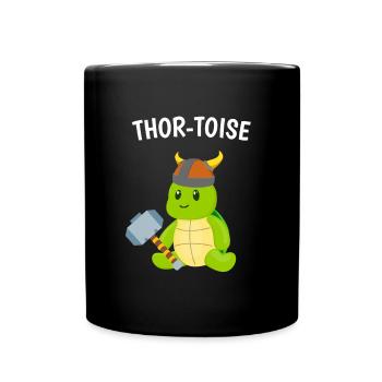 Mignons Vikings Thor Turtle Enfants - Mug uni - noir - Devant