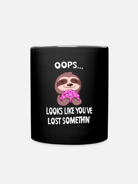 Drôle de paresseux avec un sarcasme cérébral disant - Mug uni - noir