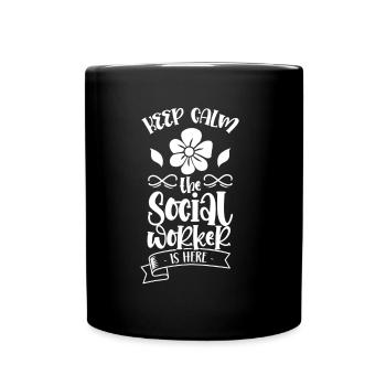 Restez calme Le travailleur social est là Formation - Mug uni - noir - Devant
