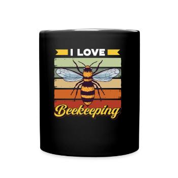 J’aime l’apiculture, l’apiculture, l’apiculture, l’abeille mellifère - Mug uni - noir - Devant
