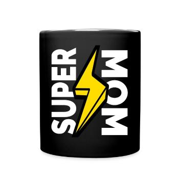 Super mom happy mother day - Full Colour Mug - black - Front
