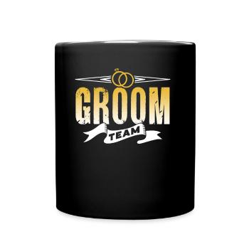 Bräutigam Team Sprüche Hochzeit Heirat Party - Tasse einfarbig - Schwarz - Vorne