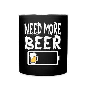 Batterie faible Besoin de plus de bière - Mug uni - noir - Devant
