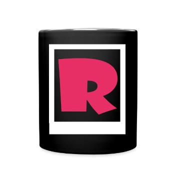 Simple rose gothique R - Mug uni - noir - Devant