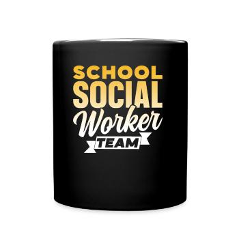 Équipe de travailleurs sociaux en milieu scolaire École de travail social - Mug uni - noir - Devant