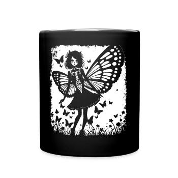 Fairycore Ästhetik Skelett Fee Goth Gothic G - Tasse einfarbig - Schwarz - Vorne