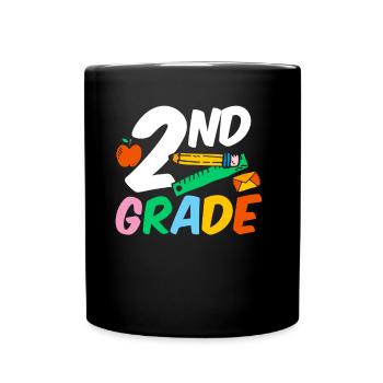 Second Grade Second Grader Teacher Student School - Full Colour Mug - black - Front