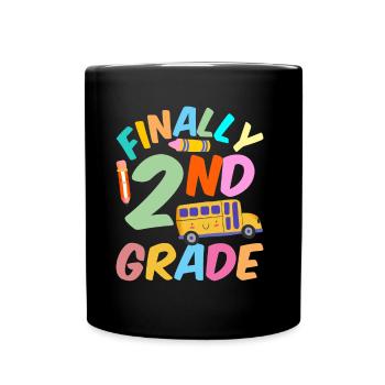 Endlich Zweite Klasse Lehrer Schule Zweitklässler - Tasse einfarbig - Schwarz - Vorne